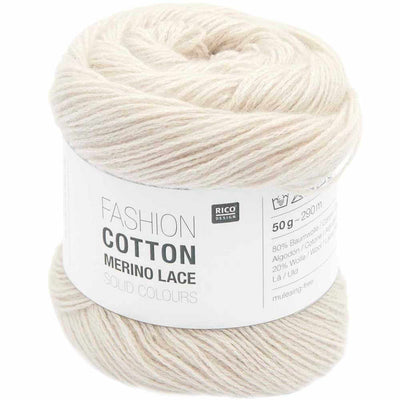 Rico - Fashion Cotton Merino Lace - 50g - Ecru | Yarn Worx