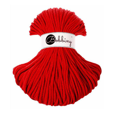 Bobbiny Braided Cotton Cord - Premium 5mm - Classic Red | Yarn Worx