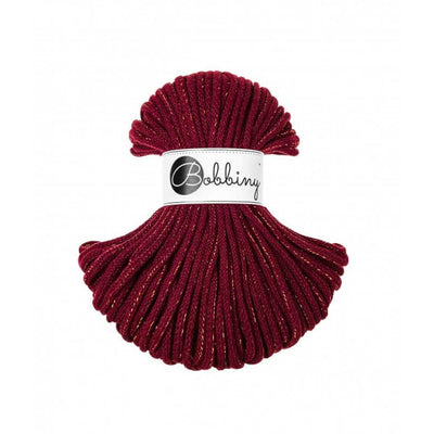 Bobbiny 5mm braided cord -Golden Wine Red | Yarn Worx
