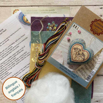 Embroidered Heart Felt Craft Mini Kit | Yarn Worx