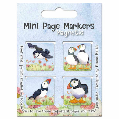 Emma Ball - Sea Thrift Puffins Mini Magnetic Page Markers | Yarn Worx