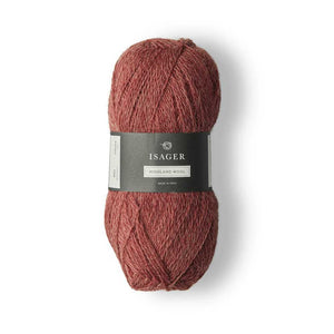 Isager - Highland Wool - 50g shown in  colourway Chilli | Yarn Worx