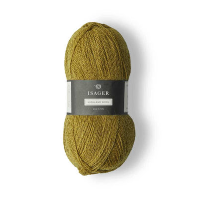 Isager - Highland Wool - 50g shown in  colourway Curry | Yarn Worx