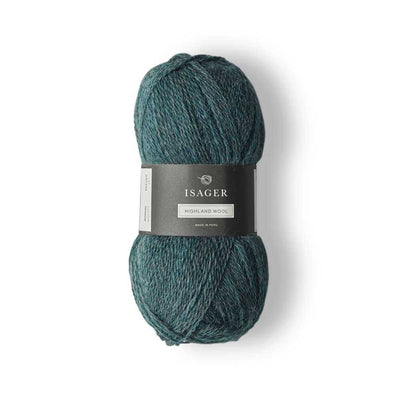 Isager - Highland Wool - 50g shown in  colourway Greece | Yarn Worx