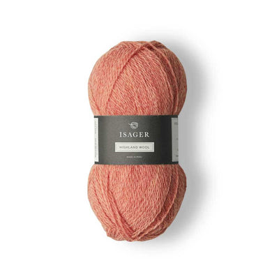 Isager - Highland Wool - 50g shown in  colourway Rhubarb | Yarn Worx