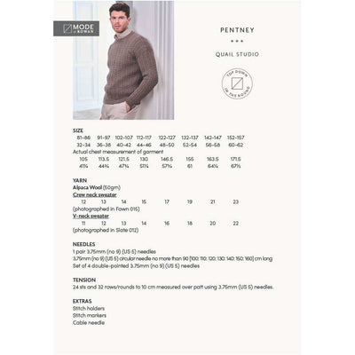 Pentney Sweater - Official Printed Pattern - MODE at Rowan | Yarn Worx