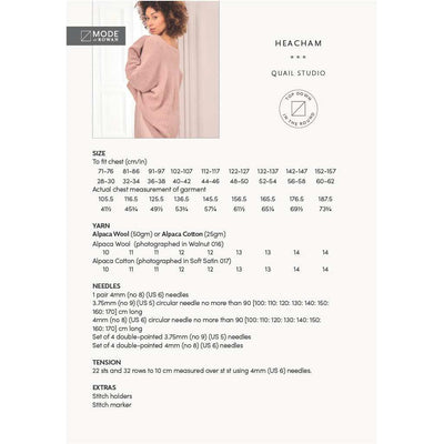 Heacham Sweater - Official Printed Pattern - MODE at Rowan | Yarn Worx