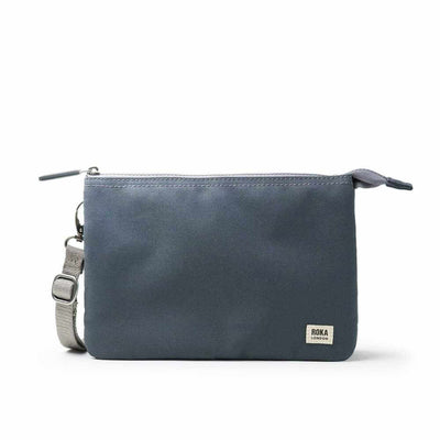 ROKA London Carnaby Crossbody XL Recycled Canvas Bag - Smoke | Yarn Worx