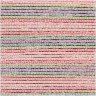 Rico - Baby Cotton Soft Print DK - 50g shown in colourway 017 Teal Pink | Yarn Worx