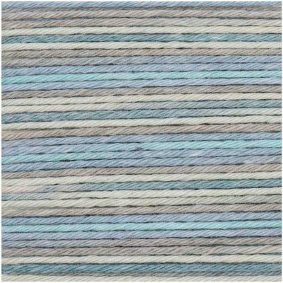 Rico - Baby Cotton Soft Print DK - 50g shown in colourway 019 Grey Turquoise | Yarn Worx