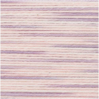 Rico - Baby Cotton Soft Print DK - 50g shown in colourway 003 Lilac White | Yarn Worx