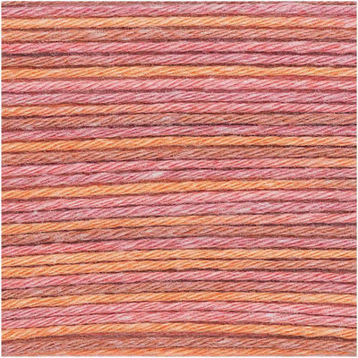 Rico - Baby Cotton Soft Print DK - 50g shown in colourway 025 Orange Pink | Yarn Worx