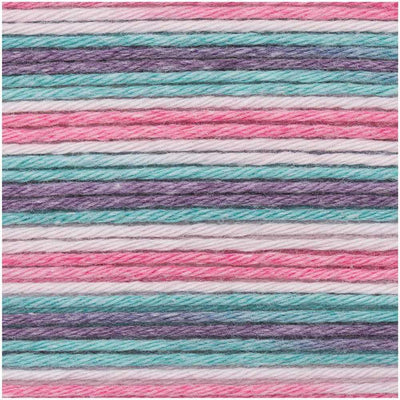 Rico - Baby Cotton Soft Print DK - 50g shown in colourway 020 Pink Turquoise | Yarn Worx