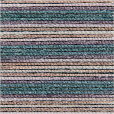 Rico - Baby Cotton Soft Print DK - 50g shown in colourway 029 Teal Lilac | Yarn Worx