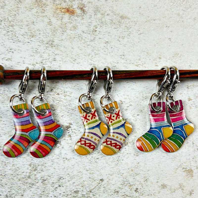 Emma Ball - 6 x Sock Crochet Stitch Markers | Yarn Worx