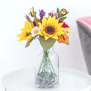 Sunflower and Bee Bouquet Felt Flower Craft Kit | Yarn Worx