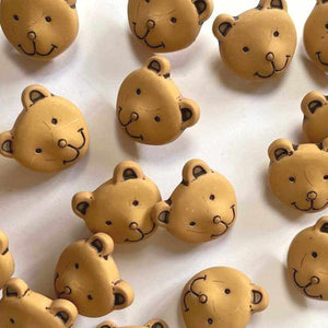 Brown Bear Face Buttons - 15mm | Yarn Worx