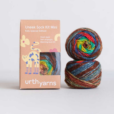 Urth Yarns - Uneek Sock Kit Mini - Childrens Socks - 2 x 30g shown in colourway 52 | Yarn Worx