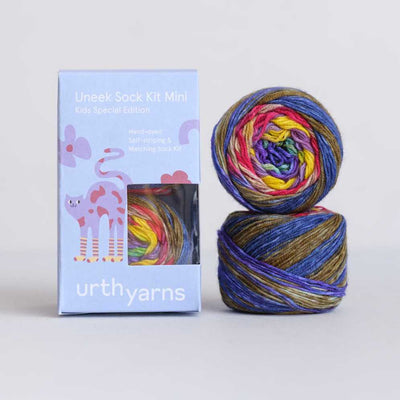 Urth Yarns - Uneek Sock Kit Mini - Childrens Socks - 2 x 30g shown in colourway 60 | Yarn Worx