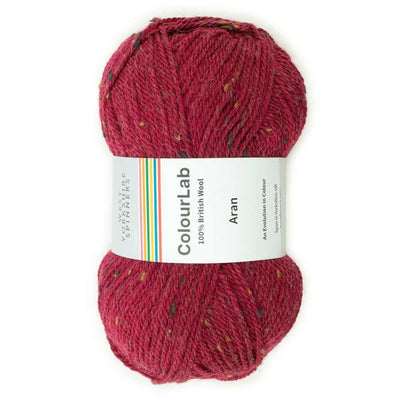 West Yorkshire Spinners - ColourLab Aran Yarn - 100g shown in colourway Cherry Red Tweed 1184 | Yarn Worx