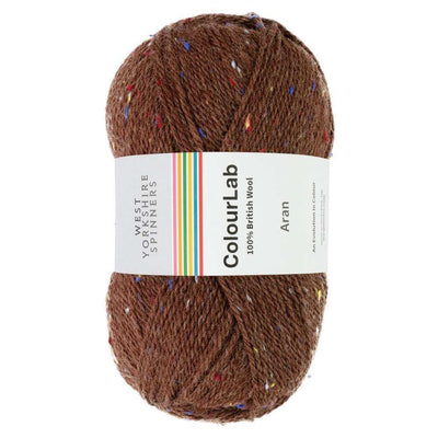 West Yorkshire Spinners - ColourLab Aran Yarn - 100g shown in colourway Chocolate Brown Tweed 1215 | Yarn Worx