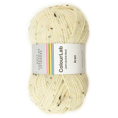 West Yorkshire Spinners - ColourLab Aran Yarn - 100g shown in colourway Classic Cream Tweed 1179 | Yarn Worx