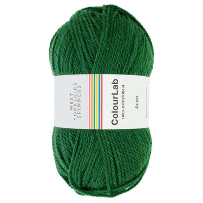 West Yorkshire Spinners - ColourLab Aran Yarn - 100g shown in colourway Emerald Green 1212 | Yarn Worx