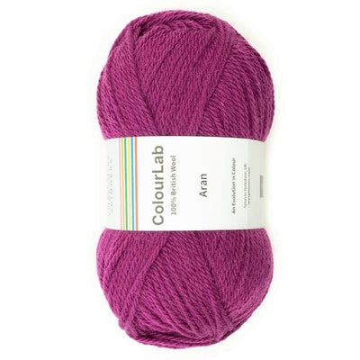 West Yorkshire Spinners - ColourLab Aran Yarn - 100g shown in colourway Mulberry Pink 1176 | Yarn Worx