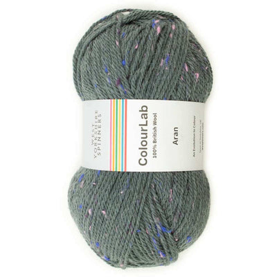 West Yorkshire Spinners - ColourLab Aran Yarn - 100g shown in colourway Slate Grey Tweed 1180 | Yarn Worx