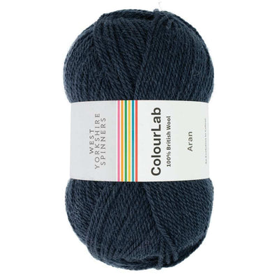 West Yorkshire Spinners - ColourLab Aran Yarn - 100g shown in colourway True Navy 1211 | Yarn Worx