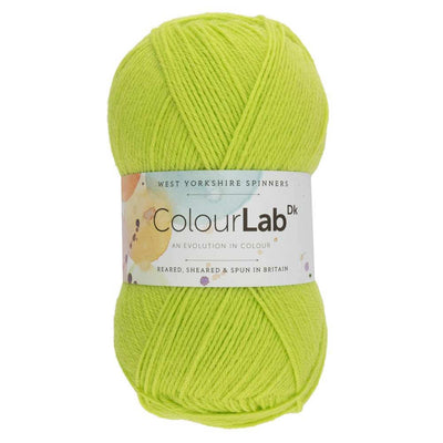 West Yorkshire Spinners - ColourLab DK Yarn - 100g shown in colourway Lime Green 198 | Yarn Worx