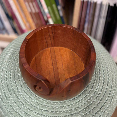 Dark Wood Hand Made Yarn Bowl | Yarn Worx