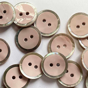 Pale Pink Glossy Shell Buttons - 18mm | Yarn Worx