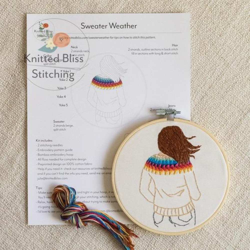 Sweater Weather Embroidery Kit Yarn Worx